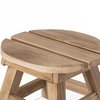 Vintiquewise Decorative Antique Wood Style Natural Wooden Accent Stool for Indoor and Outdoor QI004290